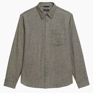 Theory men Weekend Herringbone Cotton Flannel Shirt